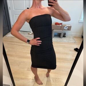OFFLINE By Aerie Stripe Rib Night Out Midi Tube Dress black XS NWT